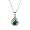 Wholesale S925 Sterling Silver Necklace With Pearshaped Colored Zirconium Geometric Light Luxury Style And Mixed Gemstone Inlay And Electroplating For Women