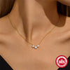 Wholesale S925 Sterling Silver Necklace With Three Small Diamond Flower Pendant And O Chain Geometric Style Zirconia Treatment