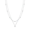 Wholesale S925 Sterling Silver Niche Design Geometric Double Stacked Diamond Clavicle Chain