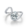 Wholesale S925 Sterling Silver Niche Design Irregular Lines Geometric Drops Diamond Ring For Women