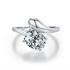 Wholesale S925 Sterling Silver Niche Design Irregular Lines Geometric Drops Diamond Ring For Women