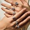 Wholesale S925 Sterling Silver Niche Design Irregular Lines Geometric Drops Diamond Ring For Women