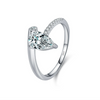 Wholesale S925 Sterling Silver Niche Design Irregular Lines Geometric Drops Diamond Ring For Women