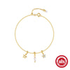 Wholesale S925 Sterling Silver Niche Design Pearl Five Petal Flower Starfish Pendant Bracelet With Geometric Pattern And Electroplating Process For Women