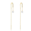 Wholesale S925 Sterling Silver Niche Design Tassel Ear Hook Ear Stud Ear Line Women's Elegant All Match Earrings With Geometric Pattern And Electroplating