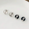 Wholesale S925 Sterling Silver Niche Epoxy Motherofpearl Queen Portrait Cartoon Characters Electroplated Women's Earrings