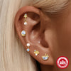 Wholesale S925 Sterling Silver Ocean Shell Starfish Geometric Flat Head Threaded Piercing Ear Bone Nail Earrings Set With Environmentally Friendly Electroplating For Women And Men