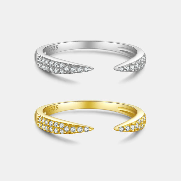Wholesale S925 Sterling Silver Open Adjustable Ring For Women With Asymmetrical Design And Electroplating Process