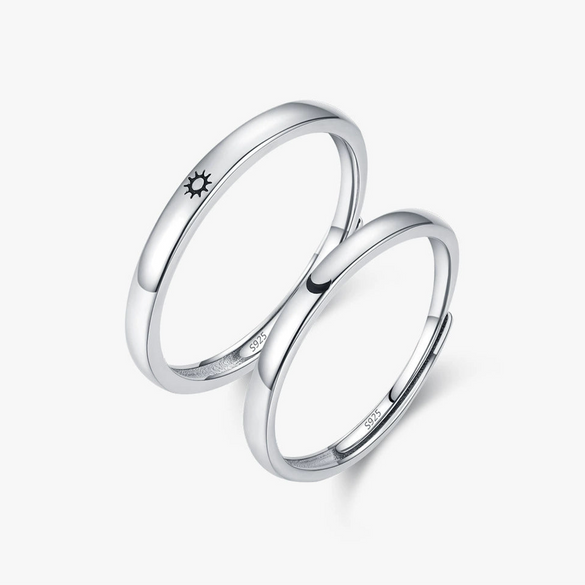 Wholesale S925 Sterling Silver Open Ring Women's Fashion All Match Sun Moon And Stars Design Electroplated
