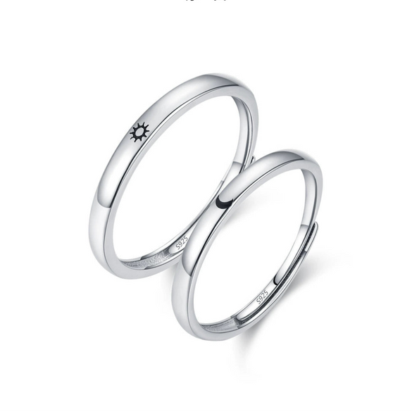 Wholesale S925 Sterling Silver Open Ring Women's Fashion All Match Sun Moon And Stars Design Electroplated