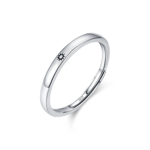 Wholesale S925 Sterling Silver Open Ring Women's Fashion All Match Sun Moon And Stars Design Electroplated