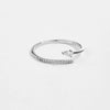 Wholesale S925 Sterling Silver Opening Adjustable Microinlaid Zircon Geometric Irregular Stacked Finger Ring With Platinum Or 18K Gold Electroplating