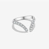 Wholesale S925 Sterling Silver Opening Adjustable Ring With Irregular Design And Electroplating For Women Fashion Ol Style Geometric