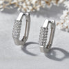 Wholesale S925 Sterling Silver Oval Geometric Earrings With Microinlaid Zircon