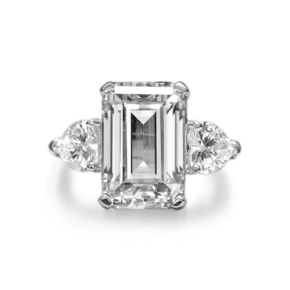 Wholesale S925 Sterling Silver Oval Ring With High Carbon Diamond And Geometric Pattern Electroplated For Women
