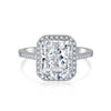 Wholesale S925 Sterling Silver Oval Ring With High Carbon Diamond And Geometric Pattern Electroplated For Women