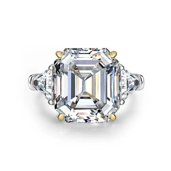 Wholesale S925 Sterling Silver Oval Ring With High Carbon Diamond And Geometric Pattern Electroplated For Women