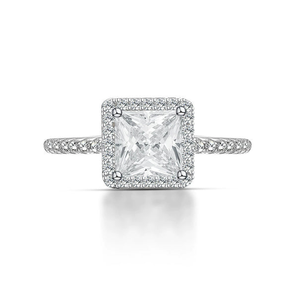 Wholesale S925 Sterling Silver Oval Ring With High Carbon Diamond And Geometric Pattern Electroplated For Women