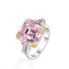 Wholesale S925 Sterling Silver Oval Ring With High Carbon Diamond And Geometric Pattern Electroplated For Women