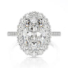 Wholesale S925 Sterling Silver Oval Ring With High Carbon Diamond And Geometric Pattern Electroplated For Women