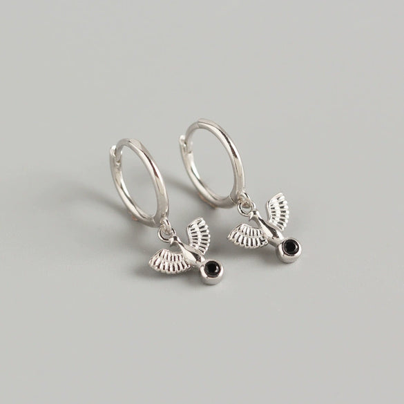 Wholesale S925 Sterling Silver Peace Pigeon Animal Niche Style Electroplated Earrings For Women