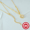 Wholesale S925 Sterling Silver Peach Heart Pendant Inlaid Zircon Clavicle Chain With Electroplating For Women