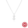 Wholesale S925 Sterling Silver Pearl Diamond Ochain Necklace With Geometric Design And Pearl Setting Process For Women