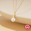 Wholesale S925 Sterling Silver Pearl Diamond Stacked Elegant Clavicle Chain With Geometric Pattern And Electroplating For Women