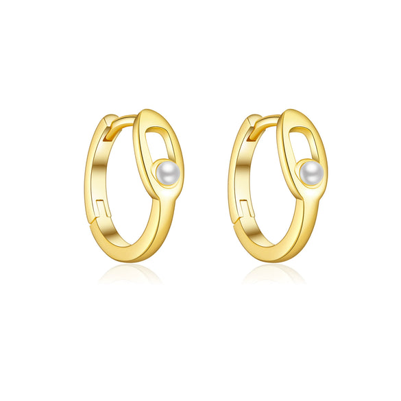 Wholesale S925 Sterling Silver Pearl Ear Ring With Simple High Design Sense Ear Buckle Fashion Ol Style Electroplated With Platinum Or 18K Gold