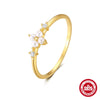 Wholesale S925 Sterling Silver Pearl Fourleaf Flower Ring For Women With Electroplating And Real Gold Plating