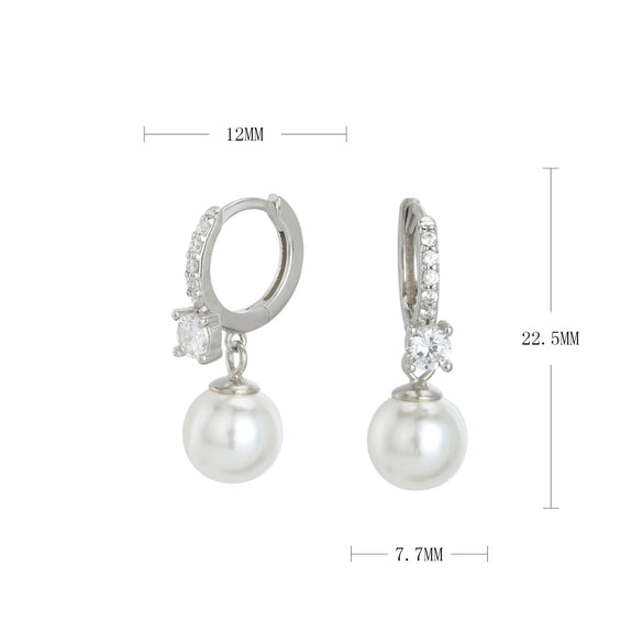 Wholesale S925 Sterling Silver Pearl Geometric Light Luxury Women's Earrings