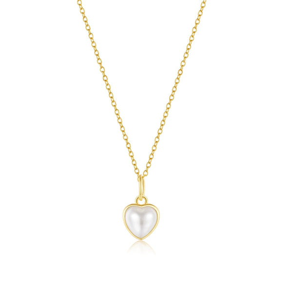 Wholesale S925 Sterling Silver Pearl Necklace With Love Pendant And Ochain Geometric Pattern Electroplated For Women