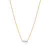 Wholesale S925 Sterling Silver 2 Pearls Slidable Bohemian Retro Women's O Chain Necklace With Geometric Design And Electroplating