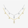 Wholesale S925 Sterling Silver Pearshaped Color Zirconium Hanging Long Necklace With Geometric Pattern And Electroplating Treatment