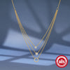 Wholesale S925 Sterling Silver Petal Element Three Layer Stacked Necklace With Geometric Design And O Chain For Women
