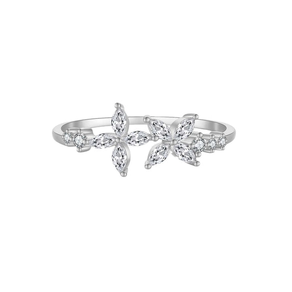 Wholesale S925 Sterling Silver Petal Geometric Retro Simple Ring With Electroplating Treatment For Women And Unisex