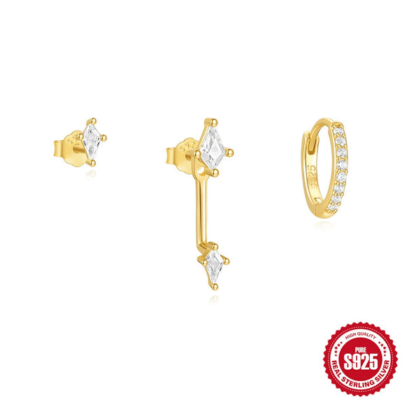 Wholesale S925 Sterling Silver Petal Light Luxury Minimalist Earrings Combination With Electroplating