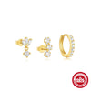 Wholesale S925 Sterling Silver Petal Light Luxury Minimalist Earrings Combination With Electroplating