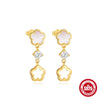 Wholesale S925 Sterling Silver Petal Shaped Hollow Earrings And Necklace Suit With Electroplating Treatment Unisex Style