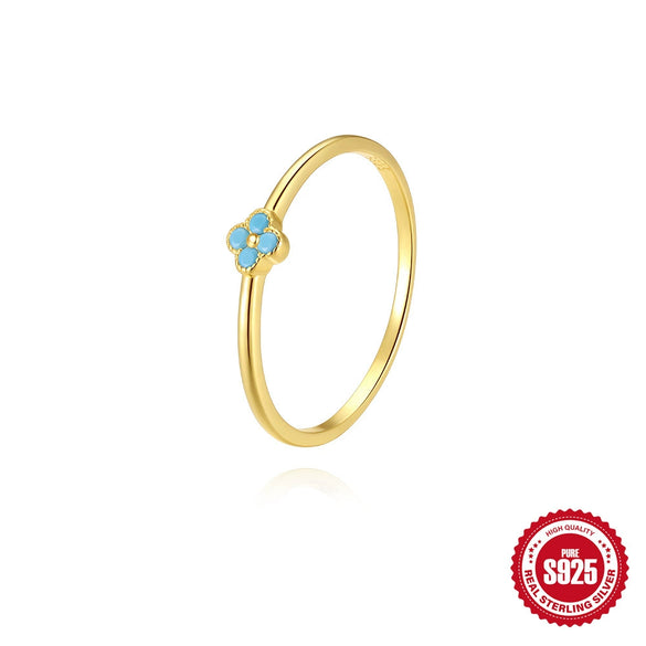 Wholesale S925 Sterling Silver Petal Turquoise Diamond Jewelry Set With Simple Style And Environmentally Friendly Electroplating For Women