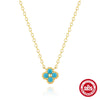 Wholesale S925 Sterling Silver Petal Turquoise Diamond Jewelry Set With Simple Style And Environmentally Friendly Electroplating For Women