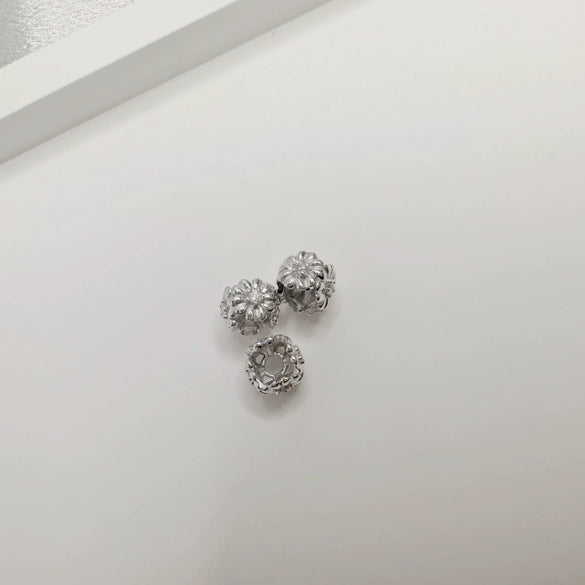 Wholesale S925 Sterling Silver Petalpatterned Large Hole Beaded Spacer Diy Handmade Jewelry Garland Loose Beads Electroplated