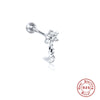 Wholesale S925 Sterling Silver Piercing Ear Nails With Zircon In Geometric Shape Electroplated For Women
