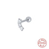 Wholesale S925 Sterling Silver Piercing Ear Nails With Zircon In Geometric Shape Electroplated For Women