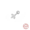 Wholesale S925 Sterling Silver Piercing Ear Nails With Zircon In Geometric Shape Electroplated For Women