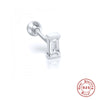 Wholesale S925 Sterling Silver Piercing Ear Nails With Zircon In Geometric Shape Electroplated For Women