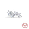 Wholesale S925 Sterling Silver Piercing Ear Nails With Zircon In Geometric Shape Electroplated For Women
