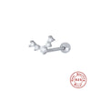Wholesale S925 Sterling Silver Piercing Ear Nails With Zircon In Geometric Shape Electroplated For Women