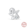 Wholesale S925 Sterling Silver Piercing Ear Nails With Zircon In Geometric Shape Electroplated For Women