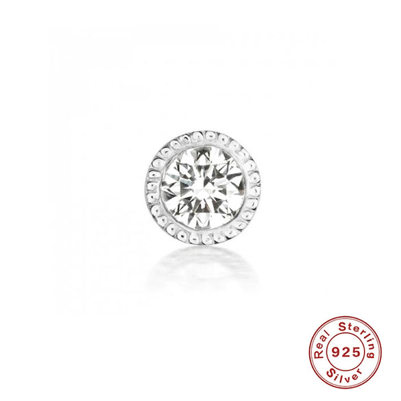 Wholesale S925 Sterling Silver Piercing Ear Nails With Zircon In Geometric Shape Electroplated For Women